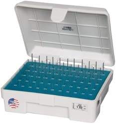 Meyer Gage - 65 Piece, 0.22-1.5 mm Diameter Plug and Pin Gage Set - Minus 0.0001 Inch Tolerance, Class Z - USA Tool & Supply