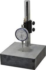 Teclock - 0.001" Graduation, 0-100 Dial Reading, Indicator & Base Kit - 0.001 Inch Graduation - USA Tool & Supply