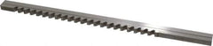 Value Collection - 8mm Keyway Width, Style C-1, Keyway Broach - High Speed Steel, Bright Finish, 3/8" Broach Body Width, 25/64" to 2-1/2" LOC, 11-3/4" OAL - USA Tool & Supply