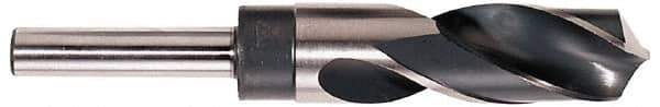 Interstate - 35mm Drill, 118° Point, High Speed Steel Silver Deming & Reduced Shank Drill Bit - Oxide Finish, 6" OAL, Straight Shank, 3" Flute Length, Right Hand Cut, Standard Point, Spiral Flute, Regular Spiral - USA Tool & Supply