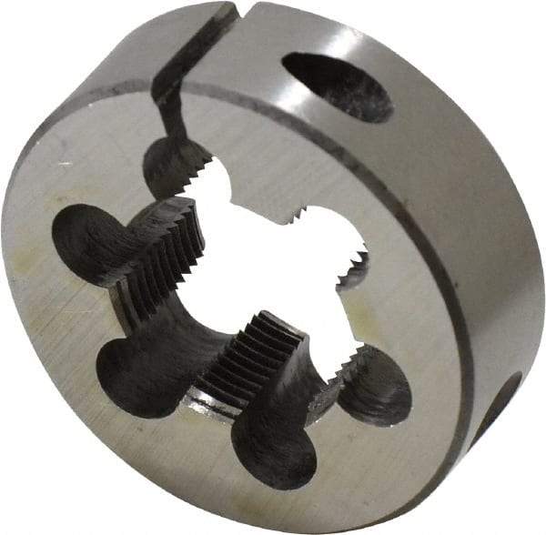 Interstate - 3/4-24 UNS Thread, 1-1/2" Outside Diam High Speed Steel Round Die - Right Hand Thread, Adjustable - Exact Industrial Supply