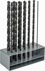 Interstate - 1/8 to 1/2", 118° Point, Oxide Finish, High Speed Steel Aircraft Extension Length Drill Bit Set - USA Tool & Supply