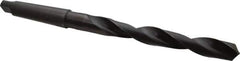 Interstate - 1-1/8", 4MT 118° Point High Speed Steel Taper Shank Drill Bit - Oxide Finish, 10" Flute Length, 15" OAL, Spiral Flute, Series 502 - USA Tool & Supply