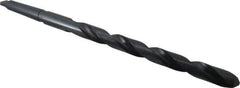 Interstate - 1-1/64", 3MT 118° Point High Speed Steel Taper Shank Drill Bit - Oxide Finish, 12" Flute Length, 18" OAL, Spiral Flute, Series 502 - USA Tool & Supply