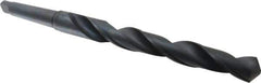Interstate - 1-15/32", 4MT 118° Point High Speed Steel Taper Shank Drill Bit - Oxide Finish, 12" Flute Length, 18" OAL, Spiral Flute, Series 502 - USA Tool & Supply