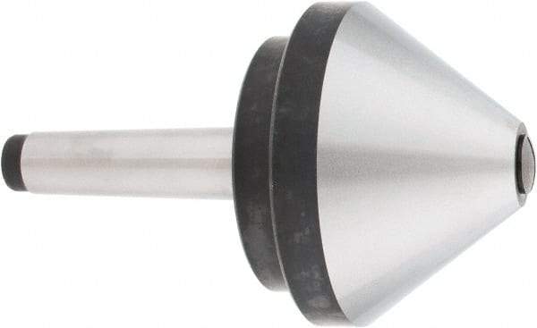 Interstate - MT3 Taper Shank, 4" Head Diam 660 Lb Capacity Live Center - 500 Max RPM, 2.76" Head Length, 4" Point Diam, 600 Lb Max Workpc, 6-1/2" OAL, Bull Nose Point - USA Tool & Supply