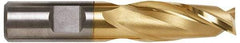 Hertel - 1", 1-5/8" LOC, 1" Shank Diam, 4-1/8" OAL, 2 Flute, High Speed Steel Square End Mill - Single End, TiN Finish, Spiral Flute, 30° Helix, Centercutting, Right Hand Cut, Right Hand Flute - USA Tool & Supply