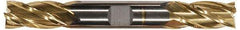 Hertel - 1/2", 1" LOC, 1/2" Shank Diam, 4-1/2" OAL, 4 Flute, High Speed Steel Square End Mill - Double End, TiN Finish, Spiral Flute, 30° Helix, Centercutting, Right Hand Cut, Right Hand Flute - USA Tool & Supply