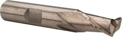 Interstate - 9mm, 9/16" LOC, 3/8" Shank Diam, 2-5/16" OAL, 2 Flute, High Speed Steel Square End Mill - Single End, Uncoated, Spiral Flute, Centercutting, Right Hand Cut, Right Hand Flute - USA Tool & Supply
