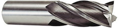 Niagara Cutter - 1-1/4", 2" LOC, 1-1/4" Shank Diam, 4-1/2" OAL, 6 Flute, Cobalt Square End Mill - USA Tool & Supply