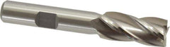 Interstate - 12mm, 1" LOC, 3/8" Shank Diam, 2-11/16" OAL, 4 Flute, High Speed Steel Square End Mill - Single End, Uncoated, Spiral Flute, Centercutting, Right Hand Cut, Right Hand Flute - USA Tool & Supply