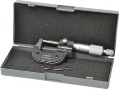 Value Collection - 0 to 25mm Range, 0.01mm Graduation, Mechanical Outside Micrometer - Ratchet Stop Thimble, Digital Counter - USA Tool & Supply