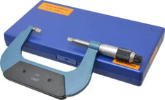 Value Collection - 2" to 3" Mechanical Enamel Coated Blade Micrometer - 0.0001" Graduation, 0.75mm Blade Thickness, Ratchet-Friction Thimble - USA Tool & Supply