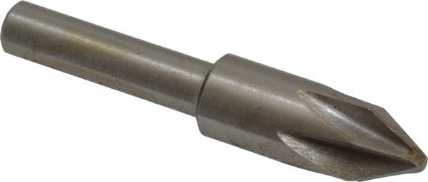 Interstate - 3/8" Head Diam, 1/4" Shank Diam, 6 Flute 60° Cobalt Countersink - USA Tool & Supply