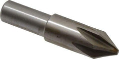 Interstate - 5/8" Head Diam, 1/2" Shank Diam, 6 Flute 60° Cobalt Countersink - Bright Finish, 2-3/4" OAL, Single End, Straight Shank, Right Hand Cut - USA Tool & Supply