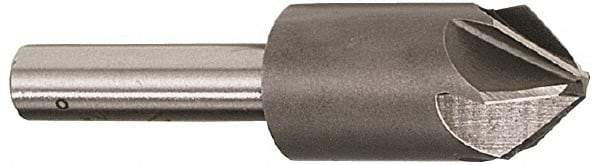 Keo - 2" Head Diam, 3/4" Shank Diam, 6 Flute 60° High Speed Steel Countersink - Bright Finish, 3-3/4" OAL, Single End, Straight Shank, Right Hand Cut - USA Tool & Supply