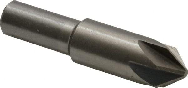 Interstate - 5/8" Head Diam, 1/2" Shank Diam, 6 Flute 82° Cobalt Countersink - Bright Finish, 2-3/4" OAL, Single End, Straight Shank, Right Hand Cut - USA Tool & Supply