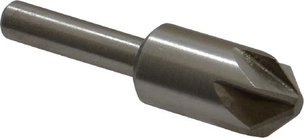 Interstate - 1/2" Head Diam, 1/4" Shank Diam, 6 Flute 90° Cobalt Countersink - USA Tool & Supply