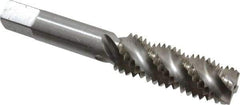 Interstate - 5/8-11 UNC 4 Flute 3B Bottoming Spiral Flute Tap - High Speed Steel, Bright Finish, 3-13/16" OAL, Right Hand Flute, Right Hand Thread, H3 - USA Tool & Supply