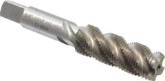 Interstate - 5/8-18 UNF 4 Flute 3B Bottoming Spiral Flute Tap - High Speed Steel, Bright Finish, 3-13/16" OAL, Right Hand Flute, Right Hand Thread, H3 - USA Tool & Supply