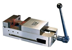 Interstate - 6" Jaw Width, 5-1/2" Jaw Opening Capacity, Horizontal Stationary Machine Vise - Manual Operation, 6,600 Lb Capacity, 1 Station, 17" Long x 4.8" High x 1-3/4" Deep, 1-3/4" Jaw Height, Ductile Iron - USA Tool & Supply