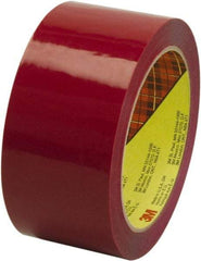 3M - 2" x 55 Yd Red Rubber Adhesive Sealing Tape - Polypropylene Film Backing, 2.5 mil Thick, 60 Lb Tensile Strength, Series 373 - USA Tool & Supply