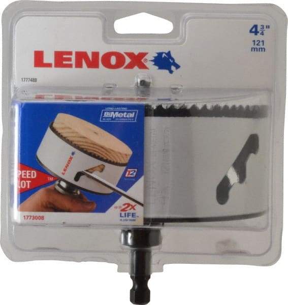 Lenox - 4-3/4" Diam, 1-9/16" Cutting Depth, Hole Saw - Bi-Metal Saw, Toothed Edge - USA Tool & Supply