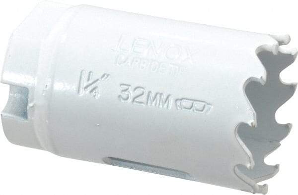 Lenox - 1-1/4" Diam, 1-1/2" Cutting Depth, Hole Saw - Carbide-Tipped Saw, Toothed Edge - USA Tool & Supply