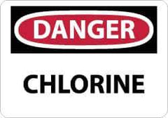 NMC - "Danger - Chlorine", 10" Long x 14" Wide, Aluminum Safety Sign - Rectangle, 0.04" Thick, Use for Hazardous Materials - USA Tool & Supply