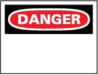 NMC - "Danger", 10" Long x 14" Wide, Aluminum Safety Sign - Rectangle, 0.04" Thick, Use for Accident Prevention - USA Tool & Supply
