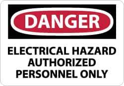 NMC - "Danger - Electrical Hazard - Authorized Personnel Only", 10" Long x 14" Wide, Pressure-Sensitive Vinyl Safety Sign - Rectangle, 0.004" Thick, Use for Accident Prevention - USA Tool & Supply