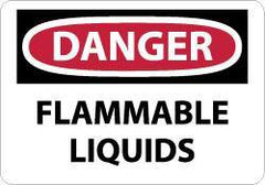 NMC - "Danger - Flammable Liquids", 10" Long x 14" Wide, Rigid Plastic Safety Sign - Rectangle, 0.05" Thick, Use for Hazardous Materials - USA Tool & Supply