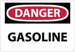 NMC - "Danger - Gasoline", 10" Long x 14" Wide, Aluminum Safety Sign - Rectangle, 0.04" Thick, Use for Hazardous Materials - USA Tool & Supply