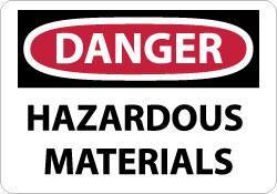 NMC - "Danger - Hazardous Materials", 10" Long x 14" Wide, Rigid Plastic Safety Sign - Rectangle, 0.05" Thick, Use for Hazardous Materials - USA Tool & Supply