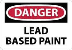 NMC - "Danger - Lead Based Paint", 10" Long x 14" Wide, Rigid Plastic Safety Sign - Rectangle, 0.05" Thick, Use for Accident Prevention - USA Tool & Supply