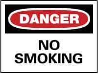 NMC - "Danger - No Smoking", 10" Long x 14" Wide, Fiberglass Safety Sign - Rectangle, 0.095" Thick, Use for Accident Prevention - USA Tool & Supply