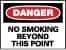 NMC - "Danger - No Smoking Beyond This Point", 10" Long x 14" Wide, Rigid Plastic Safety Sign - Rectangle, 0.05" Thick, Use for Accident Prevention - USA Tool & Supply