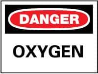 NMC - "Danger - Oxygen", 10" Long x 14" Wide, Rigid Plastic Safety Sign - Rectangle, 0.05" Thick, Use for Hazardous Materials - USA Tool & Supply