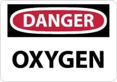 NMC - "Danger - Oxygen", 10" Long x 14" Wide, Aluminum Safety Sign - Rectangle, 0.04" Thick, Use for Hazardous Materials - USA Tool & Supply