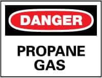NMC - "Danger - Propane Gas", 10" Long x 14" Wide, Pressure-Sensitive Vinyl Safety Sign - Rectangle, 0.004" Thick, Use for Hazardous Materials - USA Tool & Supply