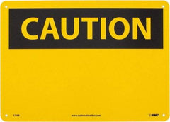 NMC - "Caution - Blank No Legend", 10" Long x 14" Wide, Aluminum Safety Sign - Rectangle, 0.04" Thick, Use for Accident Prevention - USA Tool & Supply