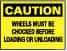 NMC - "Caution - Wheels Must Be Chocked Before Loading and Unloading", 10" Long x 14" Wide, Fiberglass Safety Sign - Rectangle, 0.095" Thick, Use for Accident Prevention - USA Tool & Supply