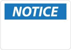 NMC - "Notice", 20" Long x 28" Wide, Aluminum Safety Sign - Rectangle, 0.04" Thick, Use for Accident Prevention - USA Tool & Supply