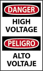 NMC - "Danger - High Voltage", 20" Long x 14" Wide, Rigid Plastic Safety Sign - Rectangle, 0.05" Thick, Use for Accident Prevention - USA Tool & Supply