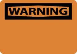 NMC - "WARNING", 10" Long x 14" Wide, Rigid Plastic Safety Sign - Rectangle, 0.05" Thick, Use for Accident Prevention - USA Tool & Supply