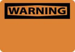 NMC - "WARNING", 10" Long x 14" Wide, Rigid Plastic Safety Sign - Rectangle, 0.05" Thick, Use for Accident Prevention - USA Tool & Supply