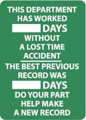 NMC - Scoreboards Scoreboard Type: Write-On Legend: This Company Has Worked ___ Days without A Lost Time Accident - The Best Previous Record Was ___ Days - Do Your Part... - USA Tool & Supply