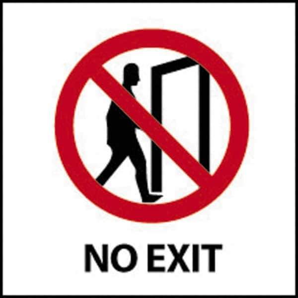 NMC - No Exit, Plastic Exit Sign - 7" Wide x 7" High - USA Tool & Supply