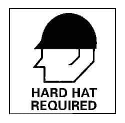 NMC - "Hard Hat Required", 7" Long x 7" Wide, Rigid Plastic Safety Sign - Square, 0.05" Thick, Use for Accident Prevention - USA Tool & Supply