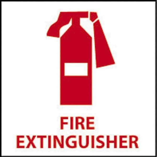 NMC - Fire Extinguisher, Plastic Fire Sign - 7" Wide x 7" High - USA Tool & Supply
